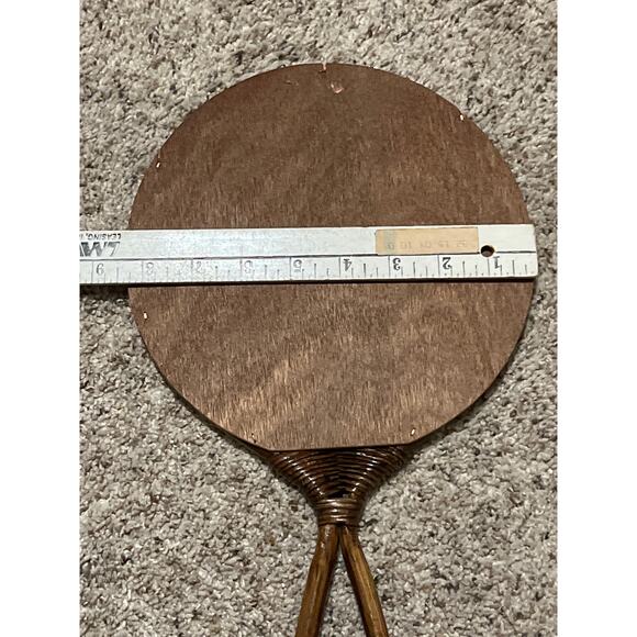 Bamboo Hand Mirror  Cane Makeup Vintage - Picture 6 of 6
